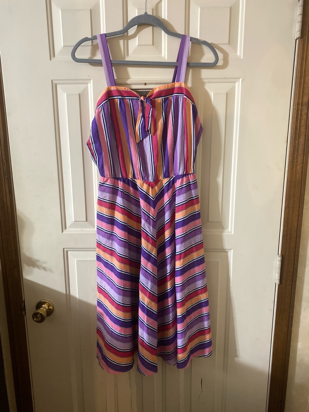 Vintage 70s/80s Avon Chevron Striped Sleeveless Dress Culotte Retro Groovy 11/12